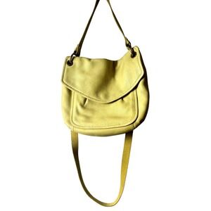 Fossil Pebbled Leather Chartreuse Crossbody Bag
